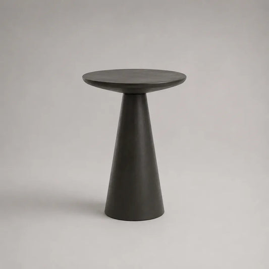 Runder Beistelltisch aus pulverbeschichtetem Aluminiumguss, Anthrazit, Ø 40 × H 58 cm